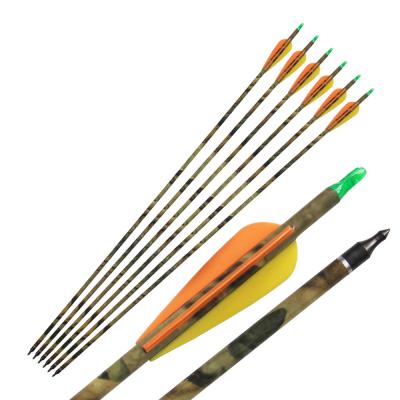 Camo Carbon Shaft Arrows for Compound Bow Hunting Shooting